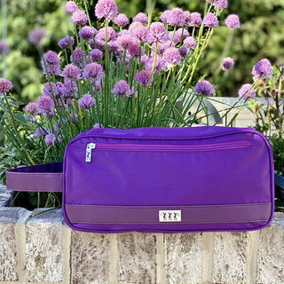 Lady Golfer Honeycomb Design Golf Shoe Bag- Purple