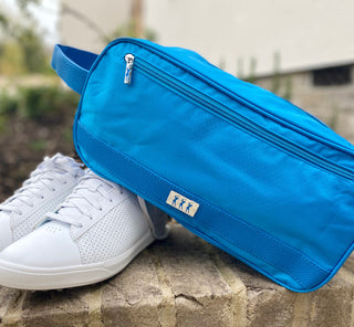 Lady Golfer Honeycomb Design Golf Shoe Bag- Aqua