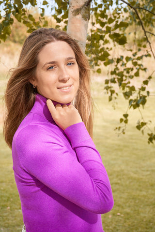Pure  Glow Super Soft Roll Neck - Amethyst