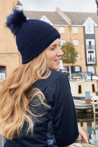 Pure Golf Waterproof Bobble Hat - Navy
