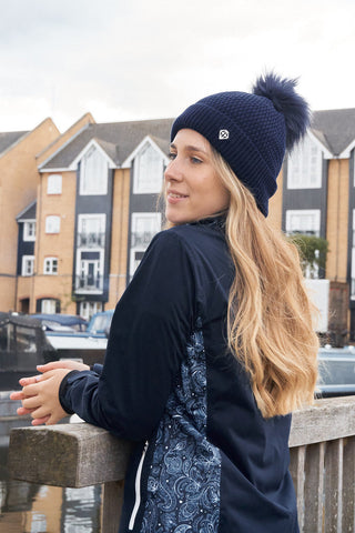 Pure Golf Waterproof Bobble Hat - Navy