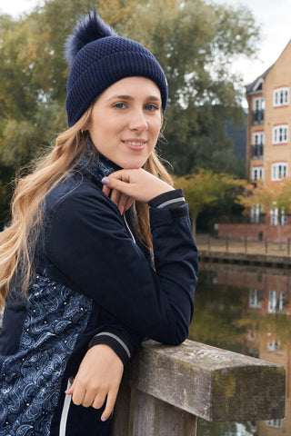 Pure Golf Waterproof Bobble Hat - Navy