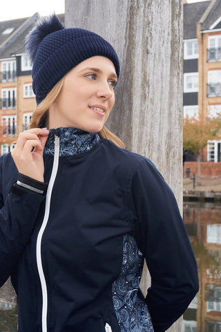 Pure Golf Waterproof Bobble Hat - Navy