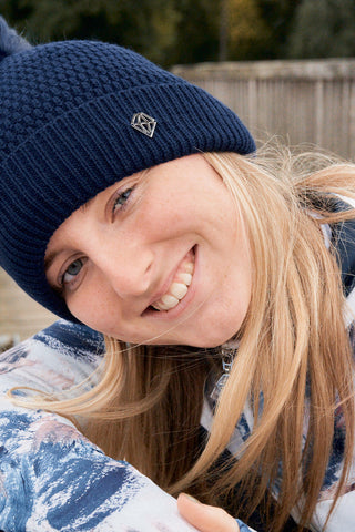 Pure Golf Waterproof Bobble Hat - Navy