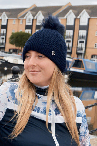Pure Golf Waterproof Bobble Hat - Navy