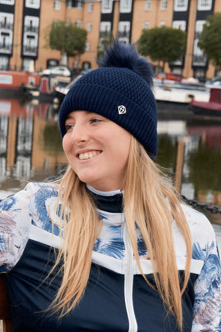 Pure Golf Waterproof Bobble Hat - Navy