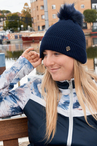 Pure Golf Waterproof Bobble Hat - Navy