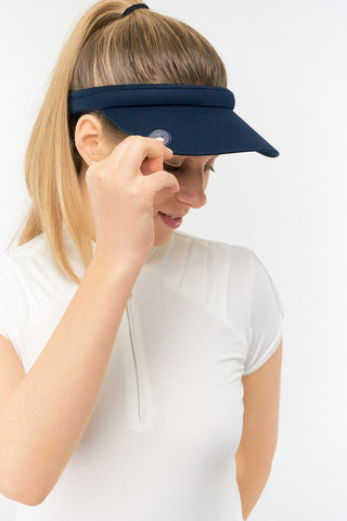 NSCO- Surprizeshop Clip Ladies Golf Visor with Ball Marker - Navy