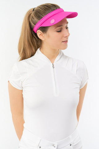 NSCO- Surprizeshop Clip Ladies Golf Visor with Ball Marker - Hot Pink