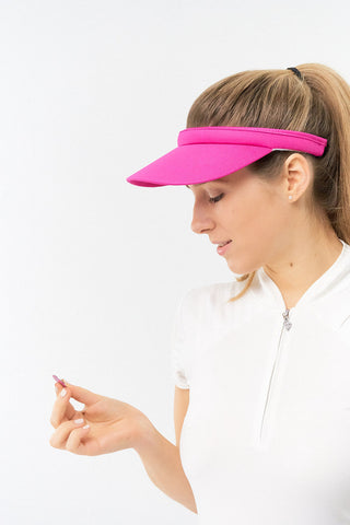NSCO- Surprizeshop Clip Ladies Golf Visor with Ball Marker - Hot Pink