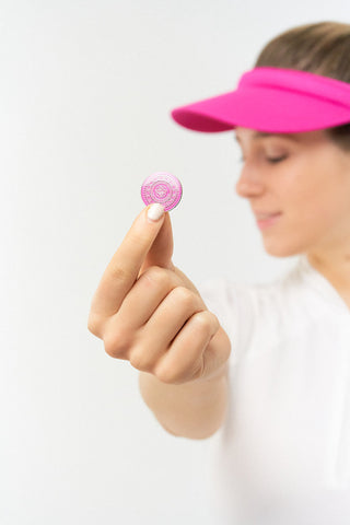 NSCO- Surprizeshop Clip Ladies Golf Visor with Ball Marker - Hot Pink