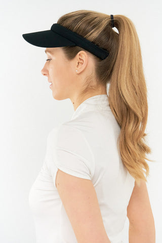 NSCO- Surprizeshop Clip Ladies Golf Visor with Ball Marker - Black