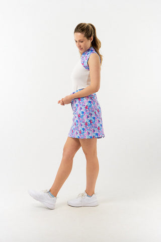 Pure Golf Spirit Sleeveless Golf Polo Shirt - Watercolour Daydream