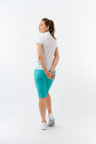 Pure Golf Ladies Bliss Sleeveless Golf Polo Shirt - Aquamarine Lake