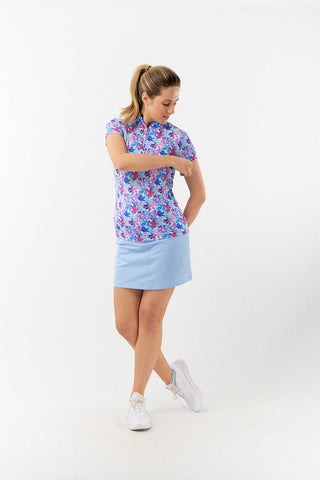 Pure Golf Rise Cap Sleeve Polo - Watercolour Daydream