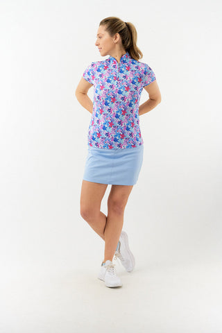 Pure Golf Rise Cap Sleeve Polo - Watercolour Daydream
