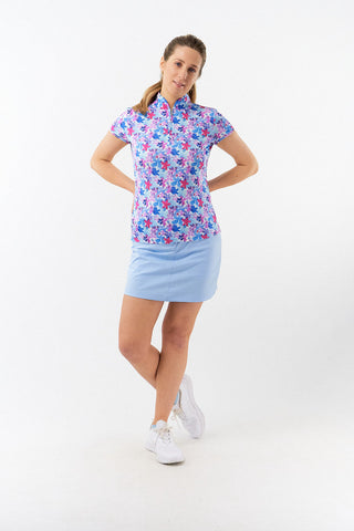Pure Golf Rise Cap Sleeve Polo - Watercolour Daydream