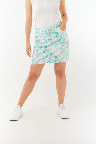 Pure Golf Clarity Print Ladies Golf Skort-  Aquamarine Lake