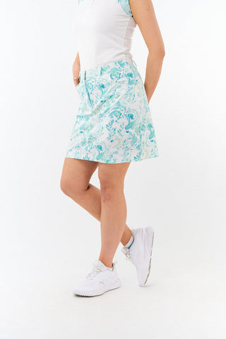 Pure Golf Clarity Print Ladies Golf Skort-  Aquamarine Lake