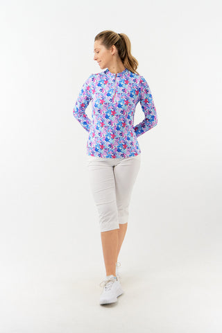 Serenity Quarter Ladies Golf Mid Layer - Watercolour Daydream