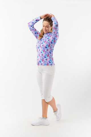 Serenity Quarter Ladies Golf Mid Layer - Watercolour Daydream