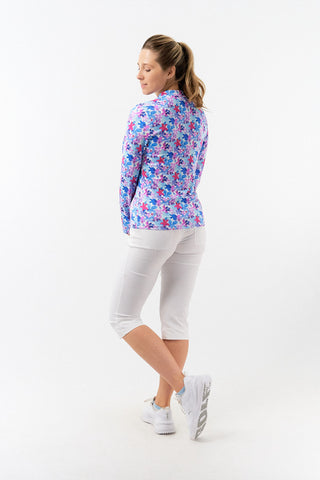 Serenity Quarter Ladies Golf Mid Layer - Watercolour Daydream