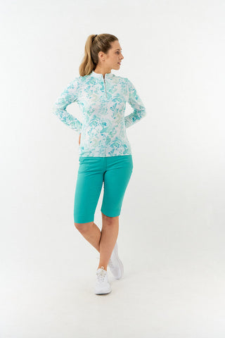 Pure Golf Serenity mid layer quarter zip top - Aquamarine Lake