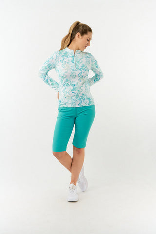 Pure Golf Serenity mid layer quarter zip top - Aquamarine Lake
