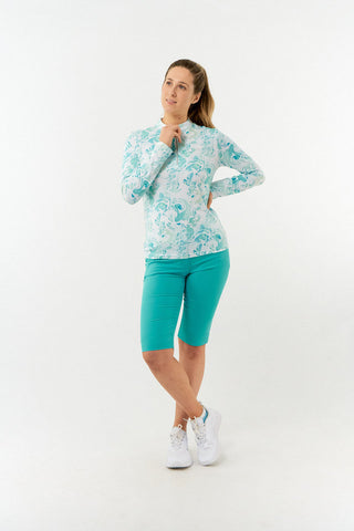 Pure Golf Serenity mid layer quarter zip top - Aquamarine Lake