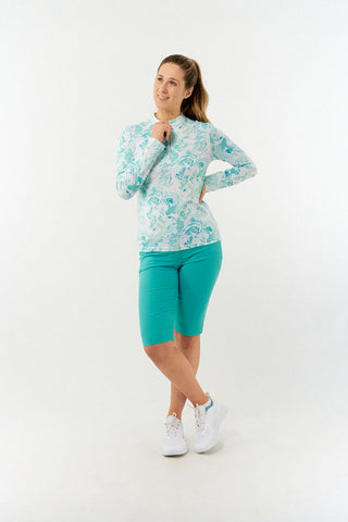 Pure Golf Serenity mid layer quarter zip top - Aquamarine Lake
