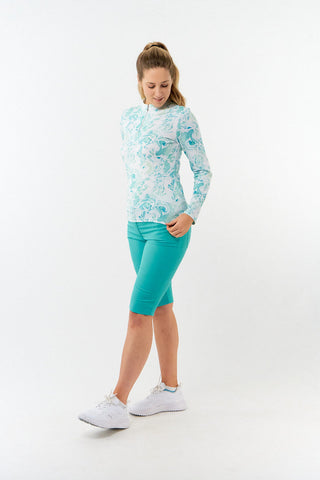 Pure Golf Serenity mid layer quarter zip top - Aquamarine Lake