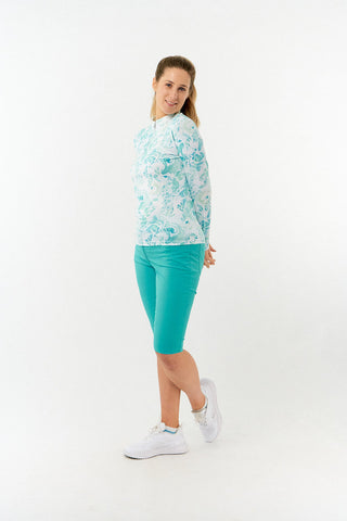 Pure Golf Serenity mid layer quarter zip top - Aquamarine Lake