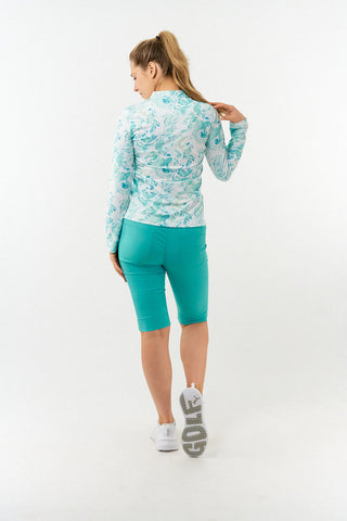 Pure Golf Serenity mid layer quarter zip top - Aquamarine Lake
