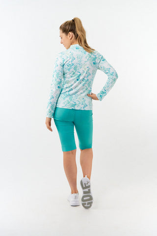 Pure Golf Serenity mid layer quarter zip top - Aquamarine Lake