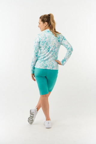 Pure Golf Serenity mid layer quarter zip top - Aquamarine Lake