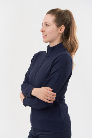 Brace Navy Super Soft Quarter Zip Lined Sweater - Pure Golf