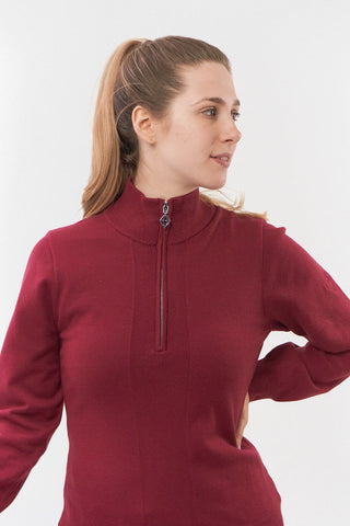 Pure Golf Brace Super Soft Lined Sweater Quarter Zip - Garnet Berry