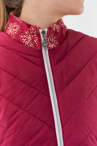 Pure Golf Amber Quilted Gilet  - Garnet Berry