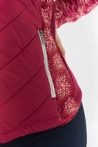 Pure Golf Amber Quilted Gilet  - Garnet Berry