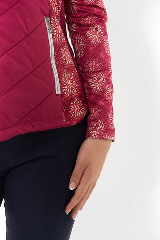 Pure Golf Amber Quilted Gilet  - Garnet Berry