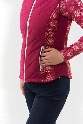 Pure Golf Amber Quilted Gilet  - Garnet Berry