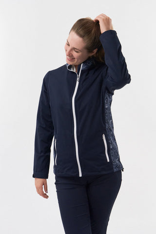 Pure Golf Jora Waterproof Full Zip Jacket - Navy Paisley