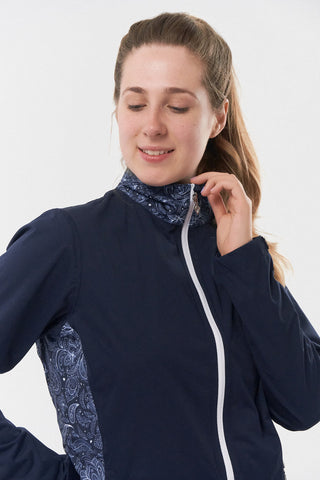 Pure Golf Jora Waterproof Full Zip Jacket - Navy Paisley