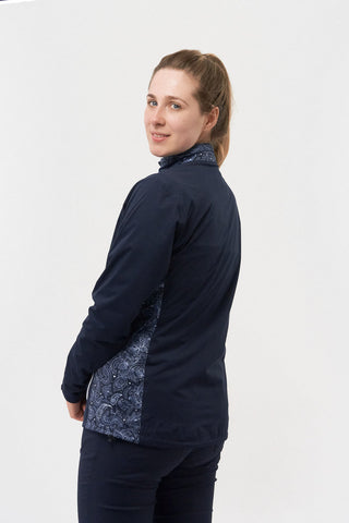 Pure Golf Jora Waterproof Full Zip Jacket - Navy Paisley