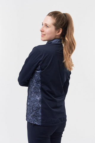 Pure Golf Jora Waterproof Full Zip Jacket - Navy Paisley