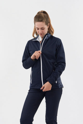 Pure Golf Jora Waterproof Full Zip Jacket - Navy Paisley