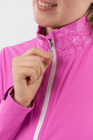 Pure Golf Jora Waterproof Full Zip Jacket - Azalea Paisley