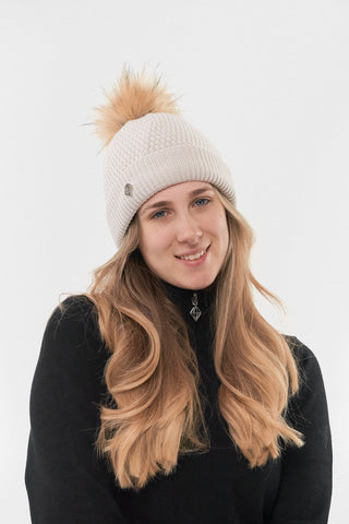 Pure Golf Waterproof Bobble Hat - Stone