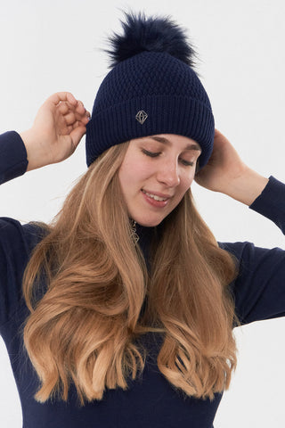 Pure Golf Waterproof Bobble Hat - Navy