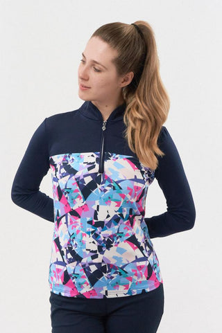 Pure Golf Daniella Long Sleeve Polo Shirt - Prism